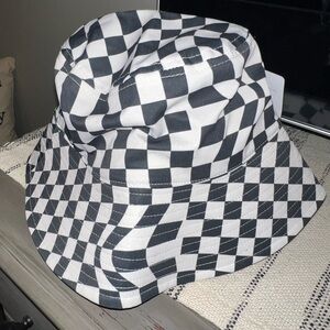 Kids Checkered Black and White Bucket Hat